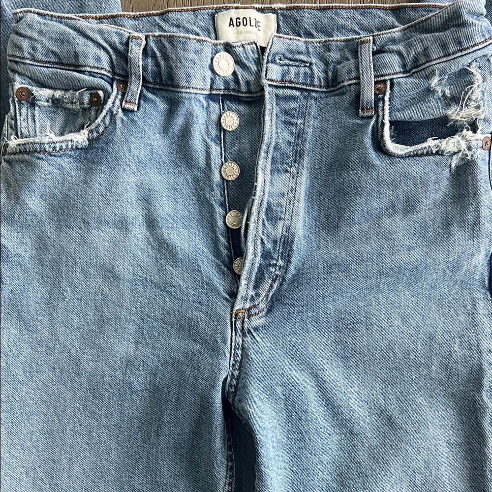 LIKE NEW AGOLDE Nico High Rise Slim Button-Fly Vintage Style Trendy Jeans
